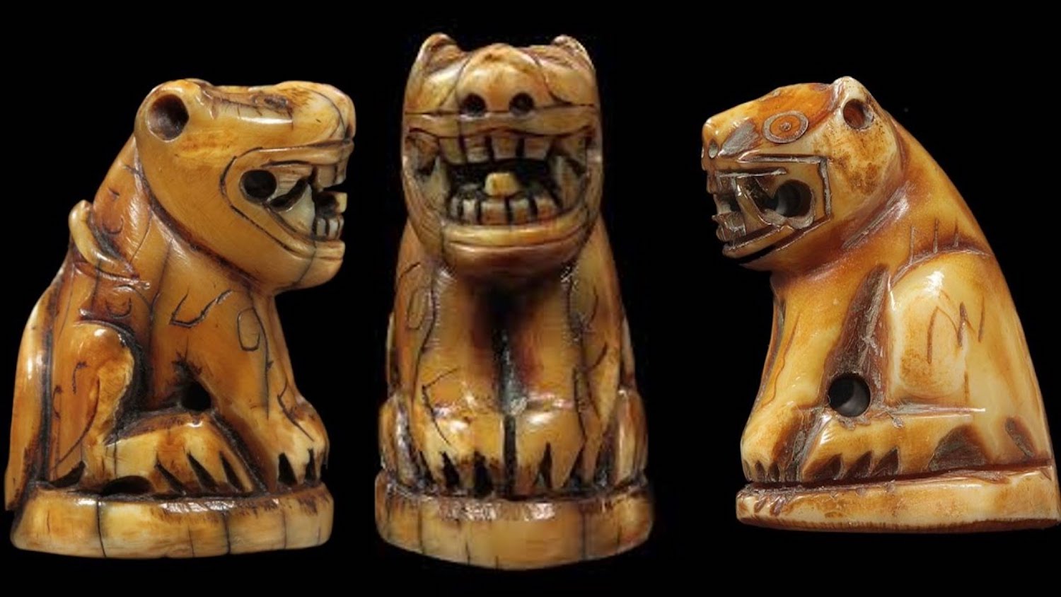 Suea Luang Por Parn Carved Tiger Tooth Amulet